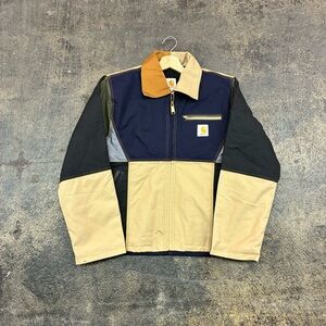 Y2K WIP Carhartt multi-color Colorblock Detroit work wear jacket CUSTOM sz small